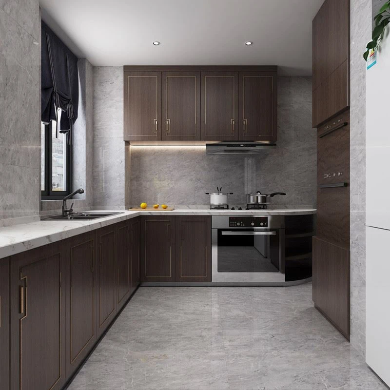 Grey sintered stone for kitchen backsplash