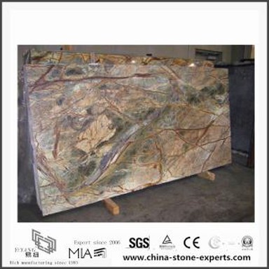 India Rainforest Aħdar slab irħam għall Tile Flooring mit esportaturi Irħam