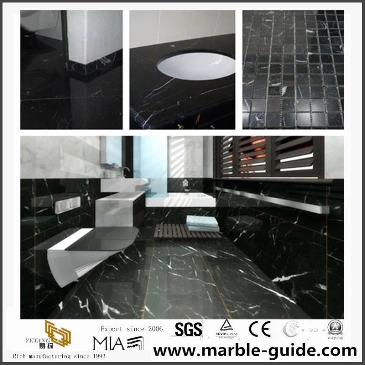 Fuq Klassi Nero Marquina Irħam Madum Intern Ħajt U Flooring