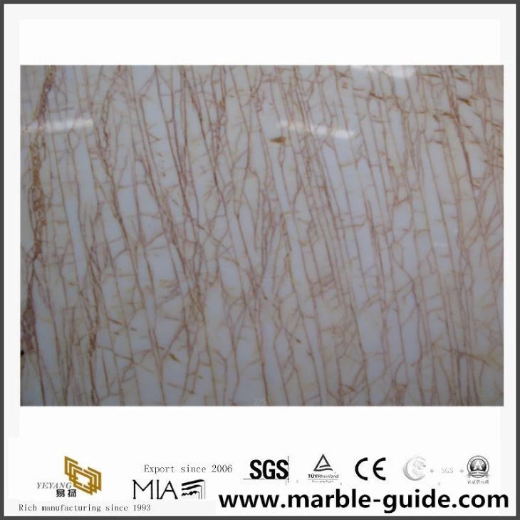White And Gold Marble/ Golden Spider Marble Slabs From China Factory