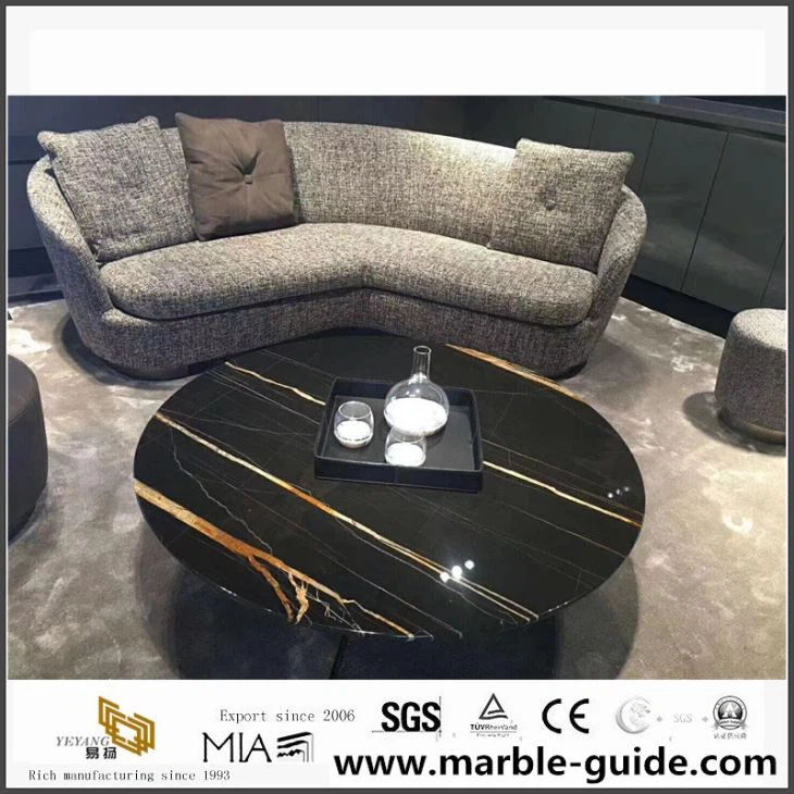Lauren Black Gold Marble Table Top