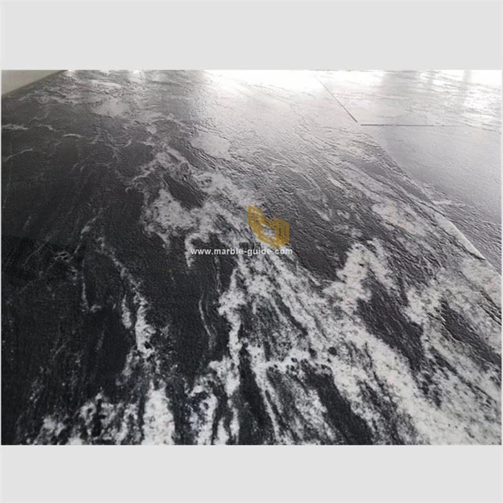 Leather Finish Black Horse Granite Slab For Countertop
